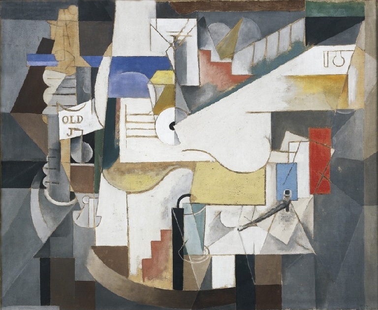 Picasso 1912-1913 Bottle, Guitar and Pipe